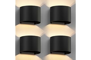 ledscom.de 4x vägglampa RUNEL för utomhusbruk, IP65, upp-/nedljus, svart matt, rund, 1x G9 max. 10W