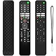 Caldipree Silicone Remote Cover Case Pouch Compatible for RMF-TX520P Remote Case for Sony Smart Tv Voice Remote with Remote Loop (Black)