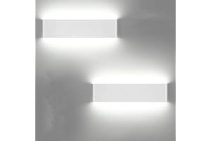 LEDMO Applique da Parete Interno 16W LED 36CM 2 Pezzi Applique da Parete Moderne Up Down 6000K Bianco Freddo per Bagno Lampada Soggiorno Camera da Letto Scale Corridoio Luce Notturna