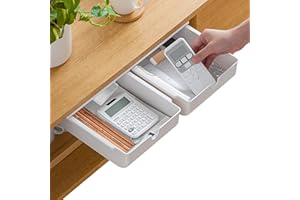 LONNEY Schublade Unter Schreibtisch 2 Stk Schubladen Organizer Selbstklebende Schublade Creative Desk Sticker Versteckte Schreibtischschublade Desktop Organizer Schubladenfach