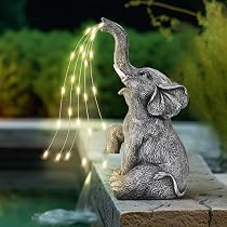 Solar Elefantenstatue Für Garten & Terrasse - Glücksbringer Mit LED-Beleuchtung
