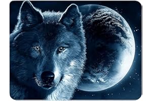 Silent Monsters Mouse Mat Small 10 x 8 inches / 24 x 20 cm, Wolf, Lasercut Edges, washable & rollable Mouse Pad, Gaming Home Office Mousemat, Mousepad non-slip & quiet, Desk Mat