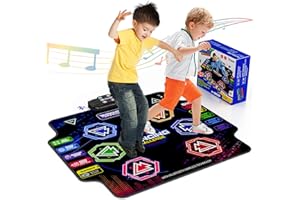 YOZISS Tanzmatte Kinder ab 3-12 Jahren,Musikmatte mit 5 Spielstufen,Musik & Bluetooth,Kinderspielzeug Turnmatte Kinder Geschenk für Mädchen Jungen