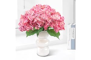 Esdallina 3 sztuki sztucznych hortensji z wazonem Real Touch Flower Home i dekoracja salonu (RSE czerwone)