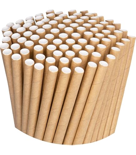 Wisefood Rietjes, papier, 25 cm 8, feestdecoratie, wit, alternatieve rietjes, plasticvrij, voor verjaardag, bruiloft, doe-het-zelf, voor cocktaildranken, cola, energiedrankje, water, limon, BIO