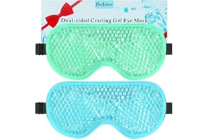 ‎BEEVINES BeeVines Cooling Eye Mask, Pack of 2, Cooling Ice Sleep Masks for Swollen Eyes, Face for Men and Women, Cold Warm Sleeping Compress for Post-Surgery, Swelling, Allergies, Sinus & Migraines