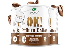 ‎NATURE'S FINEST BY NUTRISSLIM Nature's Finest by Nutrisslim OK! Fatburn Coffee: Instant Kaffee Pulver mit L-Carnitin, Guarana und Holunder - Idealer Abnehmen Kaffee und Natürlicher Energy Drink, Veganer Kaffee, Glutenfrei