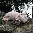 Paxton Pig Resin Garden Ornament"Wake Me Up When It Is The Weekend" 22cm long