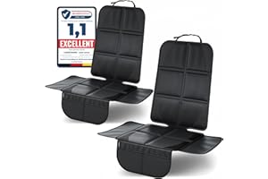 LIONSTRONG® Podkładka na fotelik samochodowy [nadaje się do ISOFIX] – nakładka na fotel samochodowy odporna na działanie wody – nakładka na fotel samochodowy – uniwersalna kompatybilna (2 sztuki)