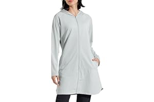 Libin Chaqueta Deportiva Mujer Verano Larga UPF 50+ UV Ropa de Protección Solar Sudadera Cremallera Con Capucha
