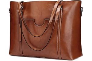 S-ZONE Women's Vintage 3-Way Genuine Leather Tote Shoulder Bag Handbag Fashion Handbag Messenger Bag