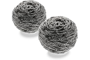 Profi Edelstahl-Spirale von JEMAKO zur Reinigung von Pfannen, Töpfen, Grillrost uvm. (2 Stück)