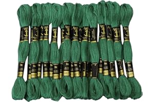 ‎IBA INDIANBEAUTIFULART Anchor 25 x Stranded Baumwollkreuz-Heftung Hand Stickgarn Floss Skeins-Dark Green