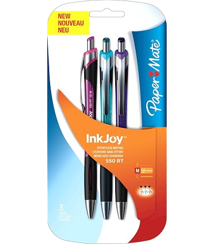 Papermate - Lotto di 8 penne a sfera Inkjoy assortite