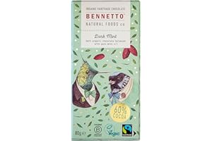 BENNETTO Dark Mint Dark chocolate with 60% cocoa and pure mint oil. Certified organic, Fairtrade, and net climate positive. Beautiful gifts for everyone.