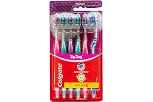 Colgate Zig Zag szczoteczka do zębów z krzyżowym włosiem do głębokiego sięgania między zębami 6-pak
