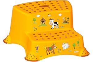 PLASTOREX keeeper 10031456063 igor "funny farm" tritthocker zweistufig mit anti-rutsch-funktion sunny apricot