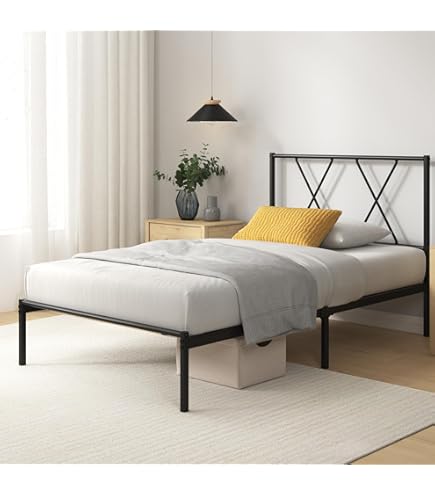 Zinus Ellie Bed 90x190 Cm - Bamboe Platformbed Met Hoofdeinde En Opbergruimte