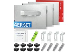 Nenull 4 Stück Bilderhaken Selbstklebend Bilder Aufhängen Ohne Bohren Bildaufhänger bis 6KG zum Klebehaken für Schwere Bilder Spiegelhalterung Wand Acrylglas Alu-Verbundplatten mit 29 Teile（6 x 8 cm）