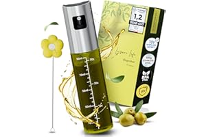 Leisure Life® | NUEVA INTRODUCCIÓN | Pulverizador de aceite | Vidrio verde con protección UV y acero inoxidable con revestimiento completo | 100% libre de BPA