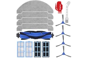 DingGreat Kit de Repuesto de Repuesto para Proscenic 850T Robot Aspirador, 1 Cepillo Principal, 4 filtros, 4 cepillos Laterales, 4 Trapos, 1 Herramienta de Limpieza