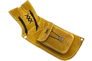 starlingukpk Archery Traditional Suede Leather Side Quiver. (Dark Brown For Right Hand And Yellow For Left Hand).