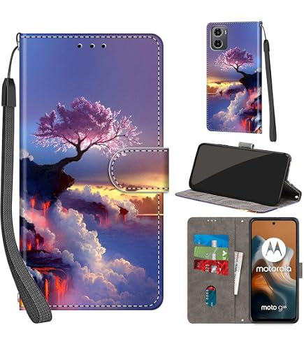 Cover Motorola Moto G05 / E15 Custodia A Libro Con Portafoglio E Supporto - Stampa Gocce D'Acqua