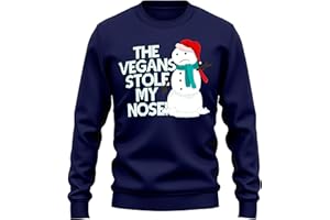 Purple Print House The Vegans Stole My Nose Adults Sweater Men Women Funny Festive Christmas Snowman Jumper