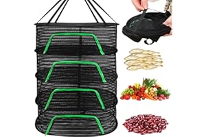 UptVin Rete di essiccazione a 4 strati con cerniera, per piante, alimenti e fiori