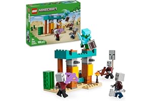 LEGO Minecraft La Patrouille d’Illageois du Désert - Jouet de Construction avec Figurines Dont Un Pillard, Un Vindicateur & Un Chevalier Cactus - Cadeau pour Gamer, Garçon ou Fille dès 7 Ans 21267