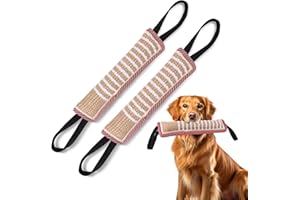 ADAKEL 2 Stück Beisswurst für Hunde, Jute Beisswurst mit 2 Griff, Tauziehen und Zerrspiele für Hunde Training K9 IGP IPO Obiedence Schutzhund Hundesport