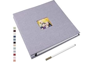 Yopih Album Foto Autoadesivo Album Fotografico Fai Da Te Fotos 10X15 Memories Album Portafoto Pagine Bianche e Copertina in Lino Regali Nozze Natale Valentino Regalo di Anniversario Compleanno bambini