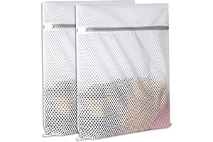 Dreamil Laundry Bags, Pack of 2 Durable Mesh with Zip Laundry Bags, Travel Laundry Net to Prevent Deformation and Wrinkles of Clothes for Sweaters, Shirts, Underwear (3 Sizes) (M 40 x 50 cm)