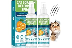 KODASNY Natural Cat Deterrent Spray (3.4 Fl Oz*2), Effective No Trace Formula Cat Repellent Spray, Pet Training Cat Anti-Scratch Sprays for Furniture Carpet Sofas, Curtain Protection Indoor & Outdoor