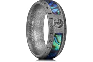King Will 8mm Tungsten Stainless Steel Wedding Spinner Ring for Men - Viking/Celtic Knot Design Band with Carbon Fiber Inlay | Comfort Fit Wedding Band, Anniversary Jewelry Gift