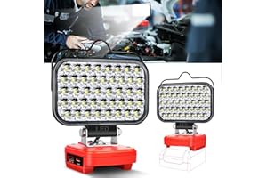 EDTRAN Cordless LED Work Light for Einhell 18V PXC Battery, Portable Flood Lights 80W Spotlight Compact Lighting 8000LM with Type C & USB Fast Charging for Camping,Hiking, Fishing,Power Failure,Job Site