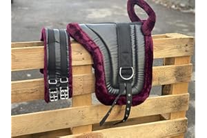 Countrypride BAREBACK PAD RIDING PAD FOR PONY AND MINI HORSES WITH GIRTH SIZE FULL-SHETLAND BURGUNDY