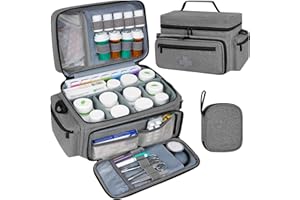 Eurhomewit Borsa Medica di Pronto Soccorso Vuota, di Emergenza Con Tracolla per Infermieri e Medici, da Viaggio per Medicinali (Grigio)