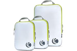 Cipway Kompressions-Packwürfel-Set, ultraleicht, erweiterbar, Reise-Organizer für Handgepäck (weiß, 3 Stück)