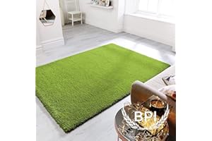 BPIL Shaggy Rugs Soft plain Thick Pile Large Small Antiskid Area Rug Green Color Size (80X150cm)