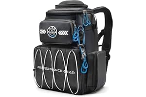 PRO TACKLE GEAR Pro Tackle STRIKE Bagpack – Robuster Angler Rucksack aus 420D Oxford Nylon, 2 Hauptfächer, Fronttasche, Seitentaschen, Brillencase, für Outdoor & Angeln – Schwarz