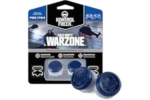 KontrolFreek Call of Duty: Warzone Performance Thumbsticks pour PlayStation 4 (PS4) et PlayStation 5 (PS5) | 2 Meilleure hauteur, Hybride| Bleu/Gris