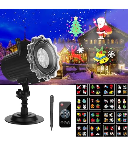 Proiettore Luminoso Natalizio Esterno A Fiocchi Di Neve – Con Telecomando, Velocità Regolabile, Impermeabile IP65, Per Decorazioni Giardino