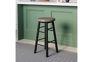 Chef Vida Modern Breakfast Bar Stool, 360 Swivel Kitchen Counter Home Bar Seat, Solid Wood (1, Black)