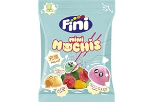 Fini - Mini Mochis de Gominola | Chuches Rellenas | Sabor Melón, Fresa y Mango | Bolsa de 90g.