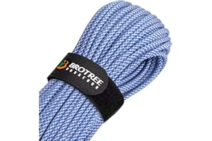 Brotree Paracord 4mm 9 Hebras Cuerda de 100% Nylon (15m, 30m, 50m) Tipo III Cuerda de Paracaídas para Supervivencia, Al Aire Libre, Bricolaje - 280kg Carga de Rotura (Azul Oscuro & Blanco, 30m)
