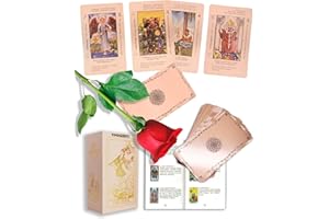 YIMINGOUFEI Tarot Cards Set with Guide Book, 78 Cards, Rose Gold Foil Design, PVC Waterproof,suitable for lovers' gifts
