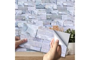 VIVILINEN Sticktiles piastrelle da parete in buccia e bastone per cucina, piastrelle da parete autoadesive, piastrelle da cucina adesive per la decorazione della cucina/bagno (grigio scuro)