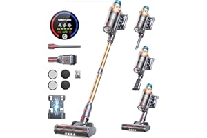 ‎SMOTURE SMOTURE Akku Staubsauger 50000Pa/600W/65Mins, Staubsauger Kabellos Selbststehender und Selbstladender, mit Automatikmodus & Anti-Verhedderung für Tierhaare, Teppich, Hartboden