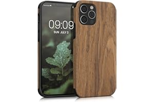 kwmobile Funda Compatible con Apple iPhone 12 / iPhone 12 Pro - Carcasa Protectora Trasera para teléfono móvil Inteligente de Madera - Natural marrón